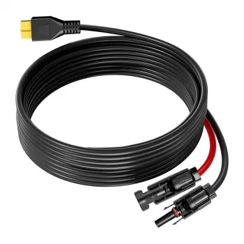 FOSSIBOT XT90-MC4 Cable de carga solar, 5 m, Negro