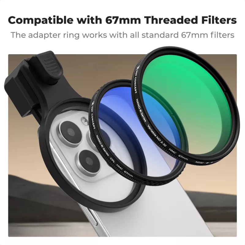 Clip de filtro para smartphone K&F Concept 67mm negro