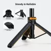 Mini trípode y palo selfie KF 65 cm con cabezal 360° y soporte para teléfono KF09.180S1 negro