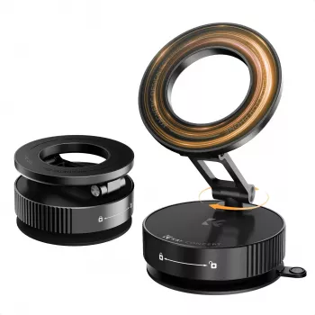 Soporte magnético para teléfono con ventosa de vacío KF para iPhone MagSafe - negro