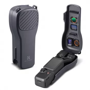 Funda protectora rígida de PC KF para DJI Osmo Pocket 3/4 con correa - negra