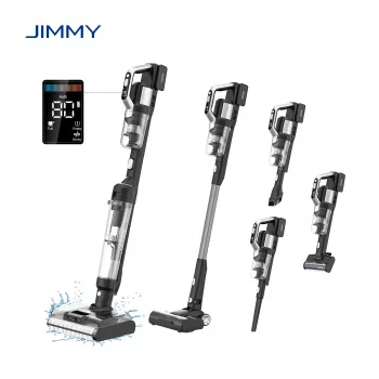 JIMMY PW11 Pro Max-B Aspirador y fregasuelos de batería, 460 W, 21,6 V, 40-80 min de autonomía, negro/plateado