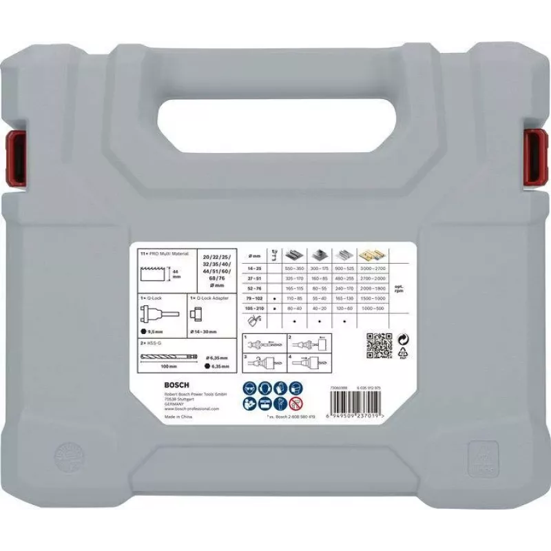 Bosch PRO Multi Material Q-Lock Set de sierras de corona 15 piezas 2608901549