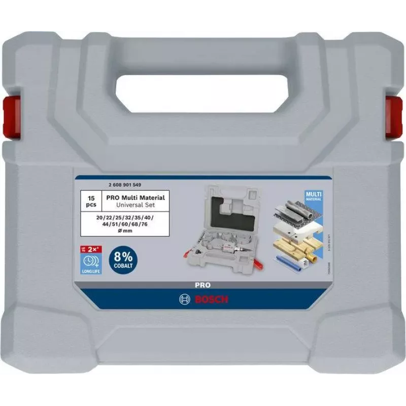 Bosch PRO Multi Material Q-Lock Set de sierras de corona 15 piezas 2608901549