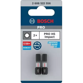 Bosch Professional Impact Control Hex Impact Puntas H5 Set de 2 (2608522556)