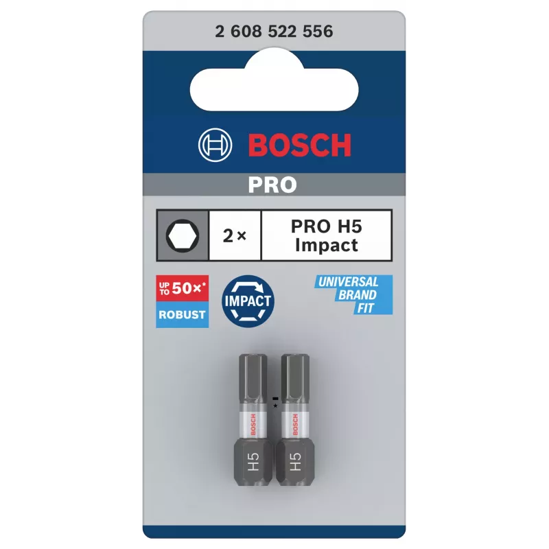 Bosch Professional Impact Control Hex Impact Puntas H5 Set de 2 (2608522556)