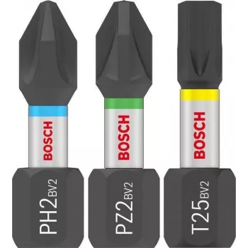 Bosch Set de puntas para destornillador PRO Impact PH2 PZ2 T20 T25 T30 x5 25 piezas (2608521U63)