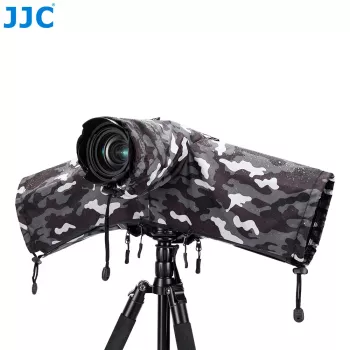 JJC RC-SGR Moro Funda de lluvia para cámara para cámaras DSLR y sin espejo, Camuflaje