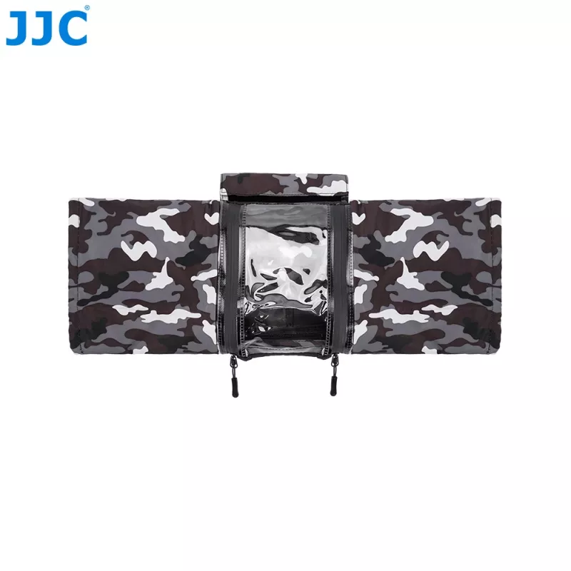 JJC RC-SGR Moro Funda de lluvia para cámara para cámaras DSLR y sin espejo, Camuflaje