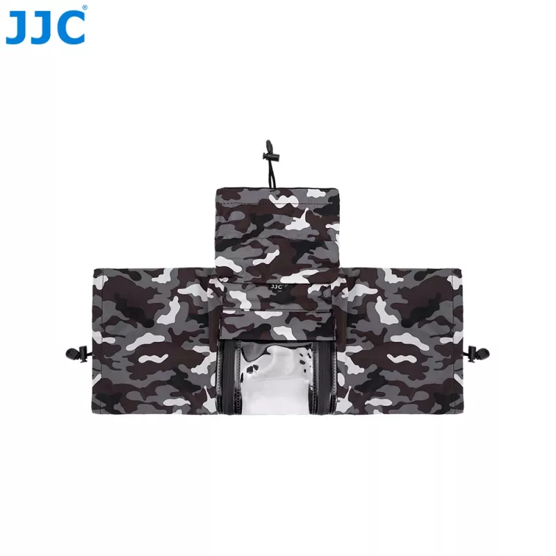 JJC RC-SGR Moro Funda de lluvia para cámara para cámaras DSLR y sin espejo, Camuflaje