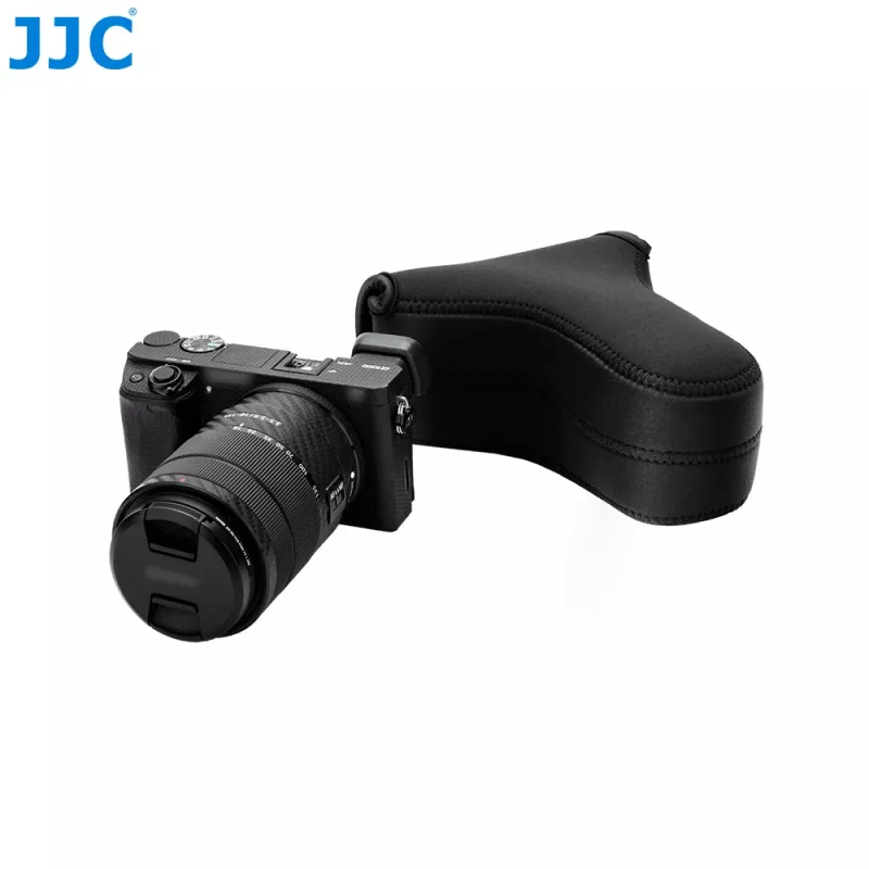 JJC OC-S3BK Funda de cámara de neopreno para DSLR/sin espejo con objetivo largo, Negro