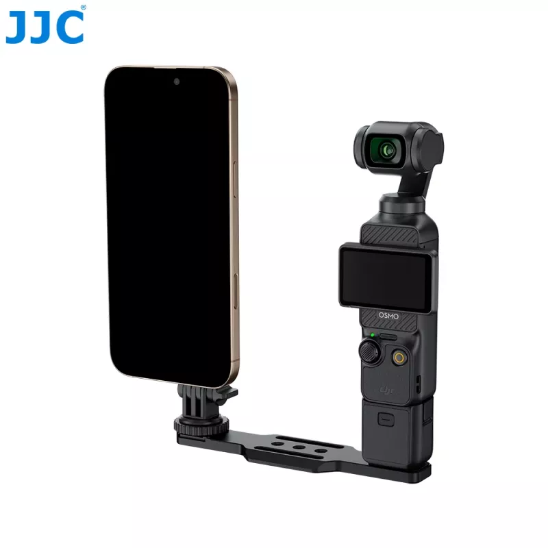 JJC HG-CS1 Soporte de extensión para DJI Osmo Pocket 3 con soporte Magsafe, rosca de 1/4 inch, zapata en frío, aleación de aluminio, Negro