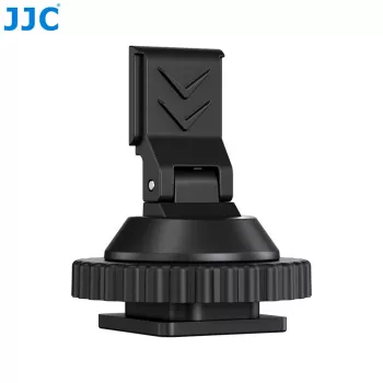 JJC HC-DMN Adaptador de zapata en caliente a rosca de 1/4 inch-20 para soporte de micrófono, Negro