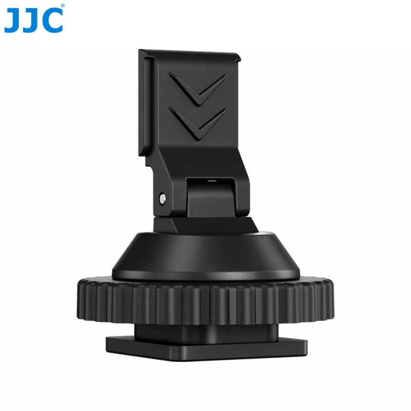 JJC HC-DMN Adaptador de zapata en caliente a rosca de 1/4 inch-20 para soporte de micrófono, Negro