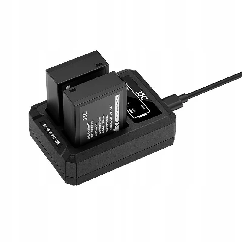 Cargador dual USB-C JJC para 2x batería Fujifilm NP-W126 / NP-W126S DCH-W126TC