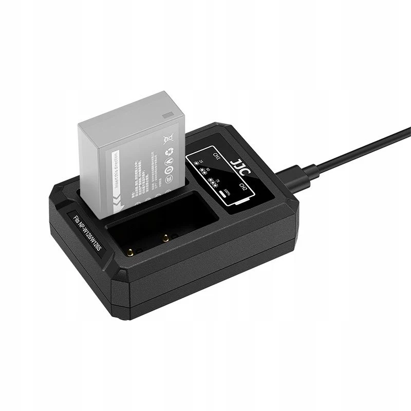 Cargador dual USB-C JJC para 2x batería Fujifilm NP-W126 / NP-W126S DCH-W126TC