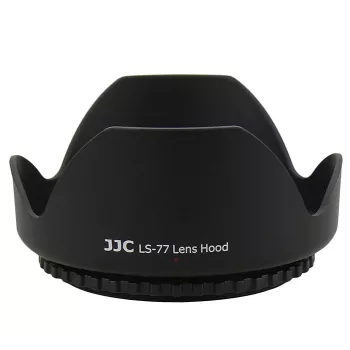 Parasol de rosca JJC de 77mm para objetivo de cámara - negro