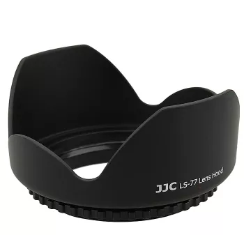 Parasol de rosca JJC de 77mm para objetivo de cámara - negro