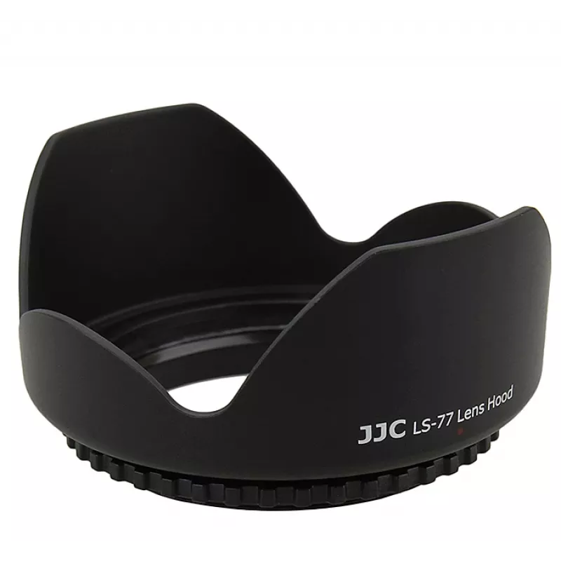 Parasol de rosca JJC de 77mm para objetivo de cámara - negro