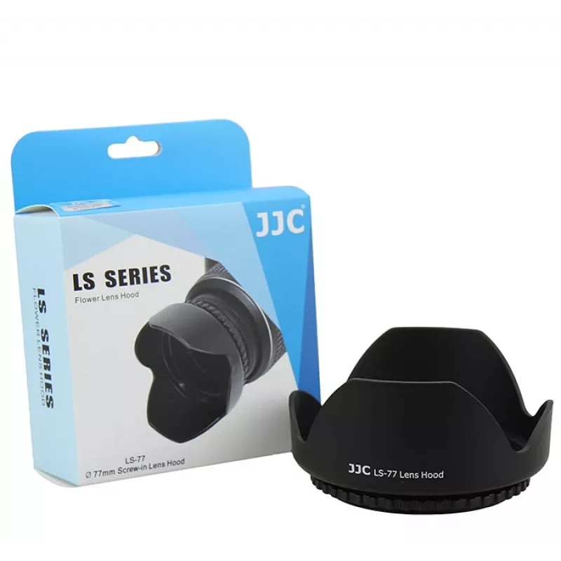 Parasol de rosca JJC de 77mm para objetivo de cámara - negro