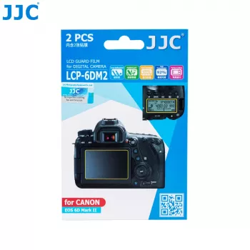 JJC 2x protector de pantalla LCD + protector de LCD superior para Canon 6D Mark II