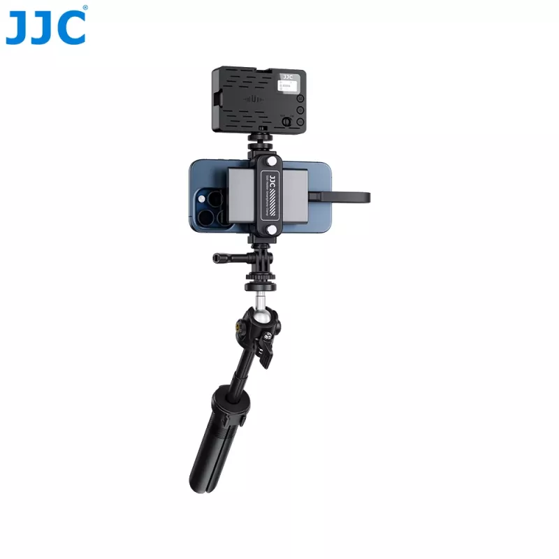 JJC SPC-S25 Soporte para trípode de 360° para smartphone, SSD y GoPro con rosca de 1/4 de pulgada y base Arca-Swiss
