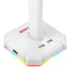 Redragon Scepter PRO HA300-W soporte para auriculares gaming con iluminación RGB, blanco