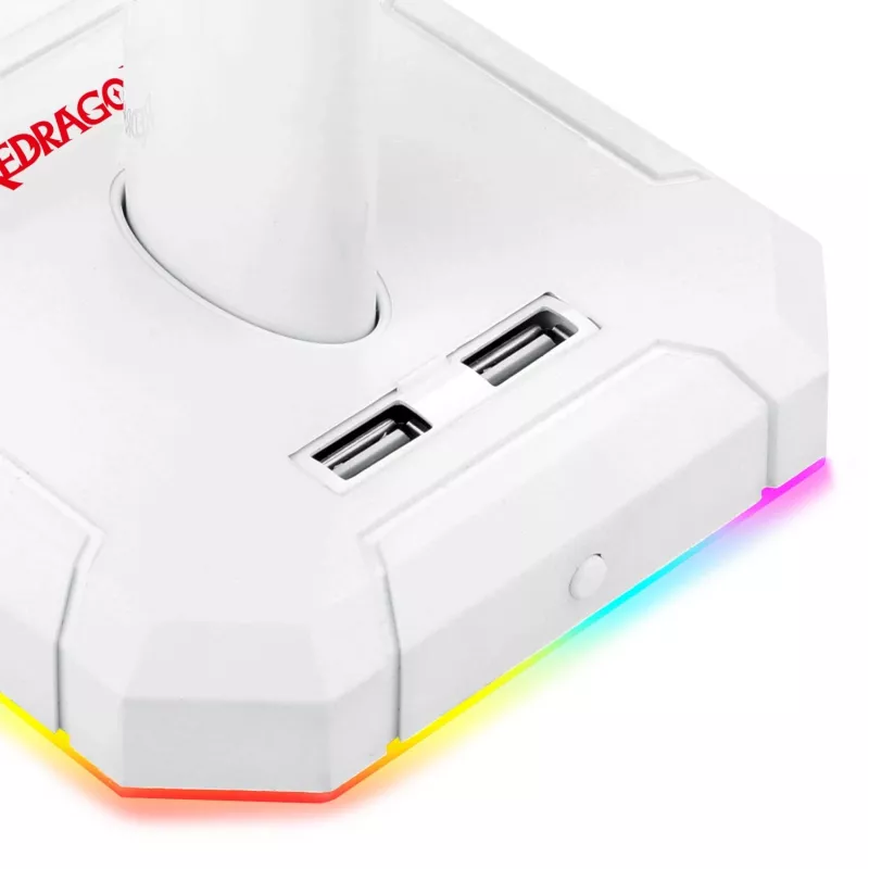 Redragon Scepter PRO HA300-W soporte para auriculares gaming con iluminación RGB, blanco