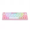 Redragon Fizz Pro K616 teclado gaming mecánico 60% tri-modo, blanco/rosa, RGB, hot-swappable, 1600mAh