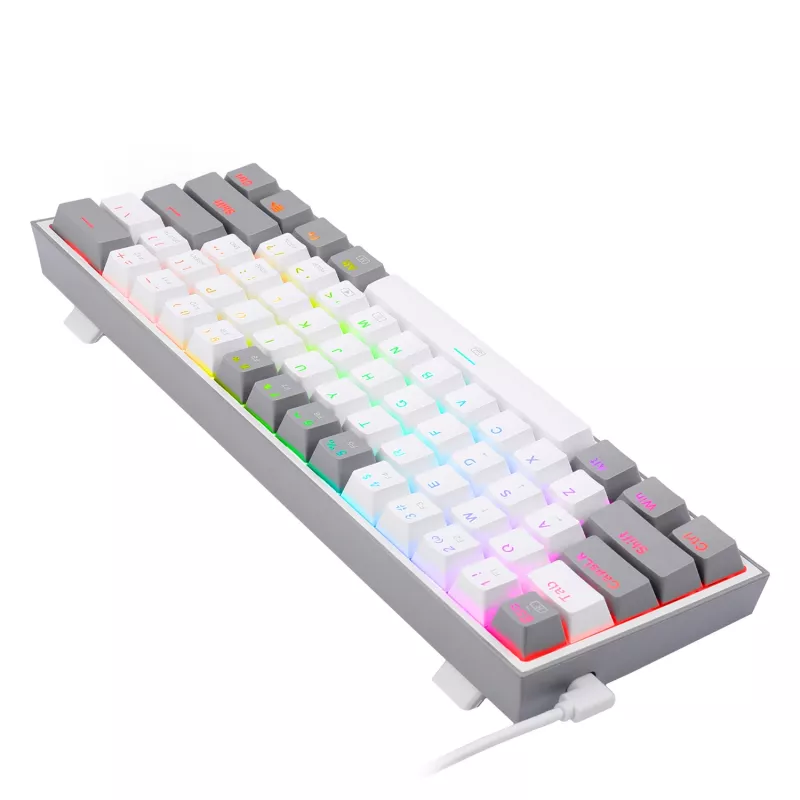 Redragon K617 Fizz RGB blanco/gris teclado gaming mecánico 60% con switches rojos hot-swappable