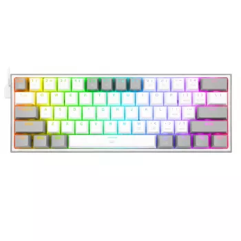Redragon K617 Fizz RGB blanco/gris teclado gaming mecánico 60% con switches rojos hot-swappable
