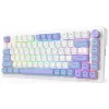 Redragon Ucal Max K673WBP-RGB-MAX Teclado mecánico tri-modo 75% 82 teclas hot-swappable gasket mount teclas PBT RGB blanco/negro/morado