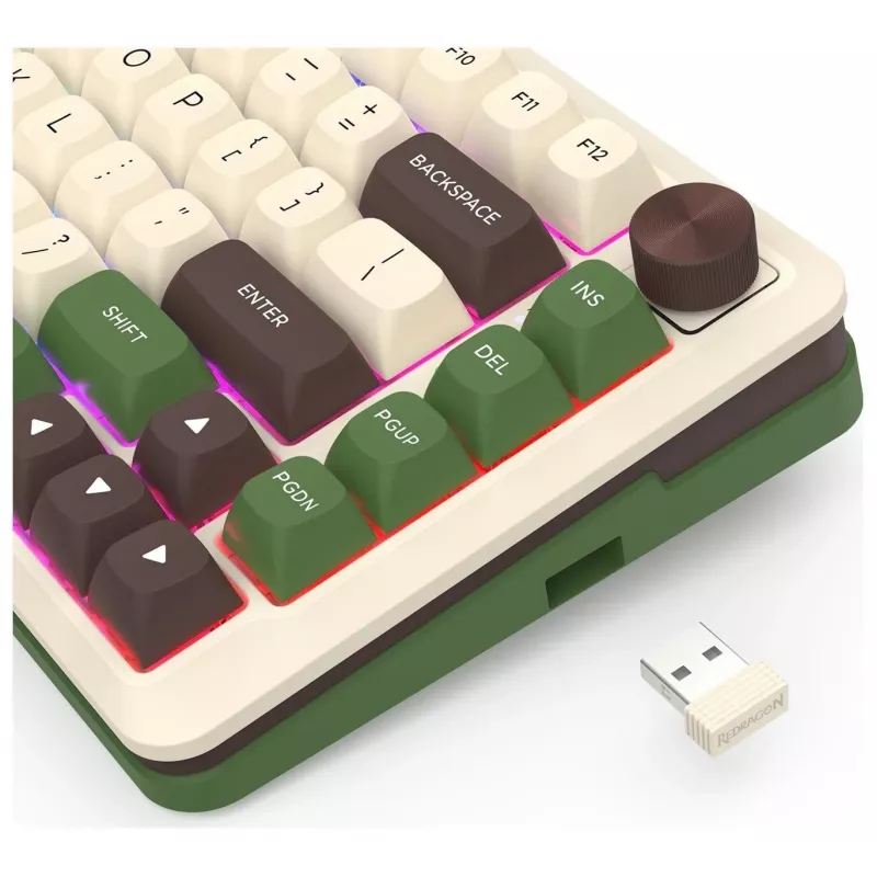 Redragon K681CGC-RGB-PRO Cyrus Teclado mecánico 65% tri-modo, hot-swappable, switches rojos, RGB, negro