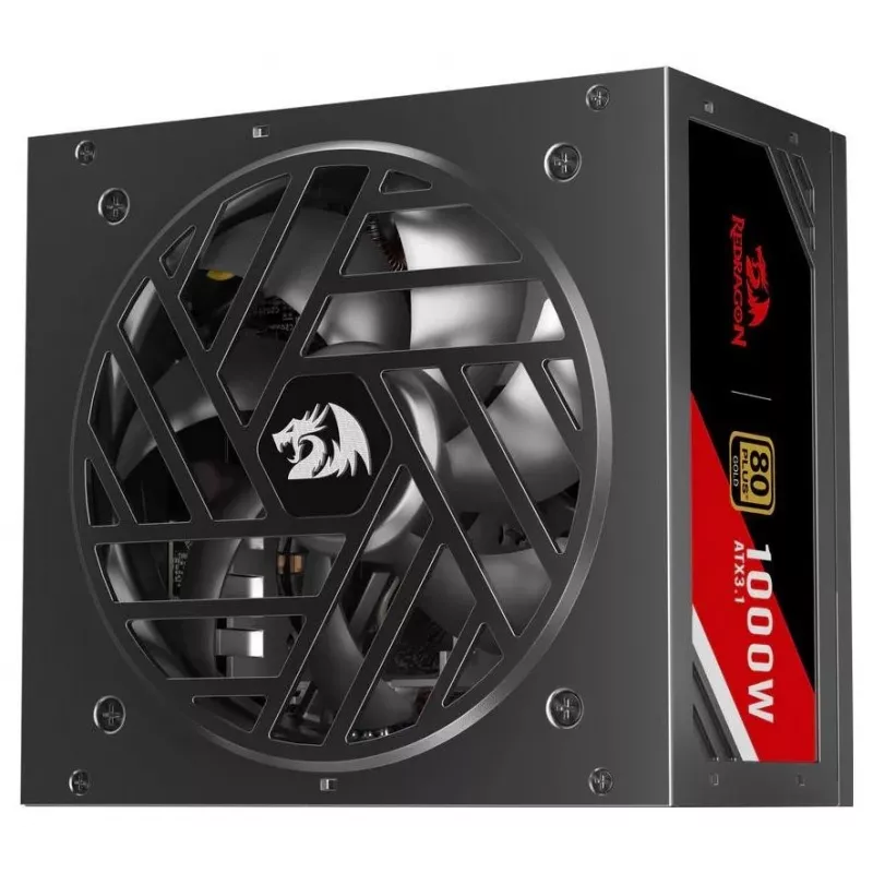 Redragon Master GC-MS03 Fuente de alimentación 1000W, 80 PLUS Standard, ATX, no modular, ventilador 120mm, negro