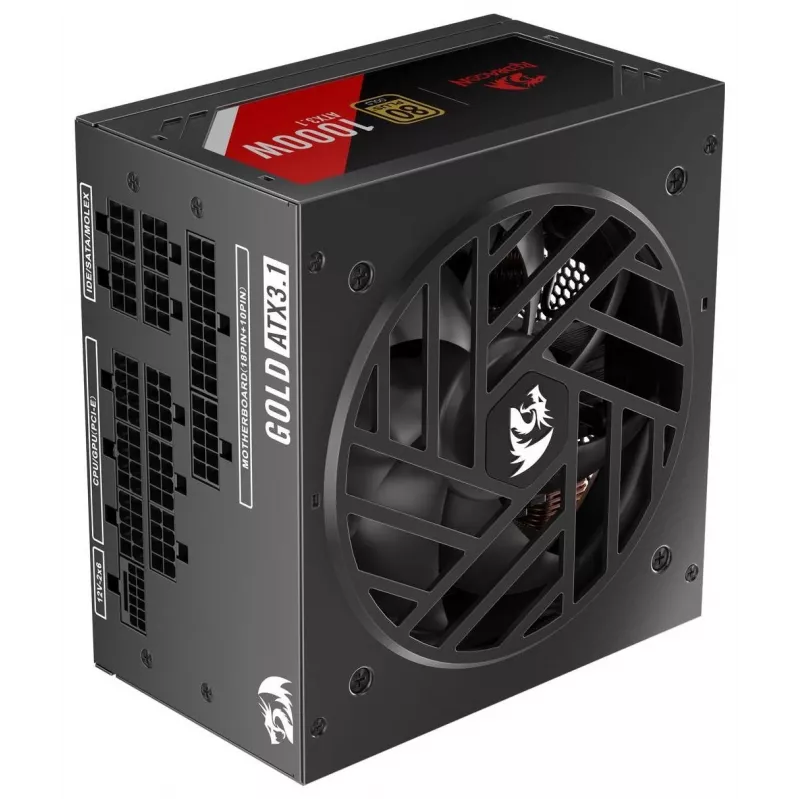 Redragon Master GC-MS03 Fuente de alimentación 1000W, 80 PLUS Standard, ATX, no modular, ventilador 120mm, negro