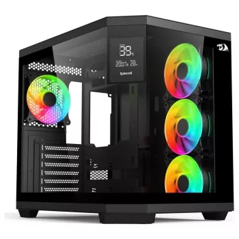 Redragon Vision ARGB GC-625-PRO Caja gaming semitorre, negra, cristal templado, 4 ventiladores ARGB de 120mm