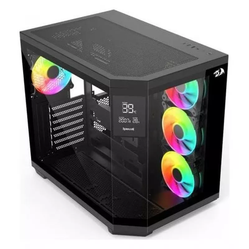 Redragon Vision ARGB GC-625-PRO Caja gaming semitorre, negra, cristal templado, 4 ventiladores ARGB de 120mm