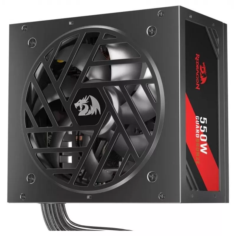 Redragon Guard GC-GU01 Fuente de alimentación 550W, 80 PLUS Standard, PFC activo, no modular, ventilador 120mm, negro