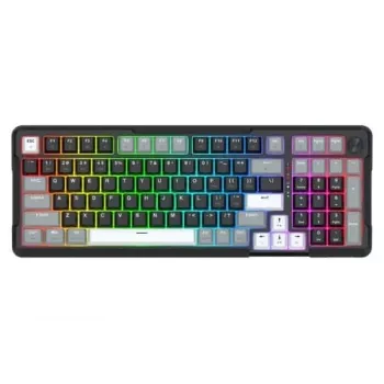 Redragon ARLOKKS QMK K742 Teclado mecánico 75% tri-modo, hot-swappable, gasket mount, RGB, negro