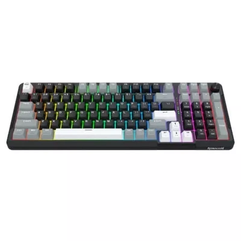 Redragon ARLOKKS QMK K742 Teclado mecánico 75% tri-modo, hot-swappable, gasket mount, RGB, negro