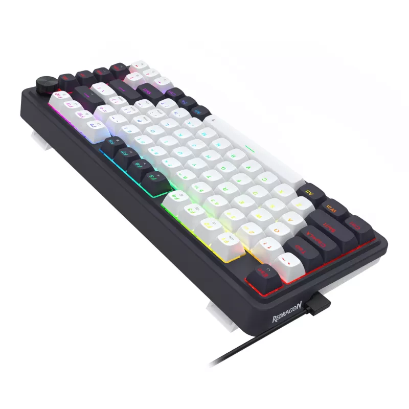 Redragon Ucal Magnetic K673WB-RGB-M Teclado mecánico gaming 75% tri-modo, blanco/negro
