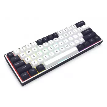 Redragon ALCOR QMK K717WB-RGB-PRO Teclado mecánico, diseño 75%, tri-modo, hot-swappable, blanco/negro