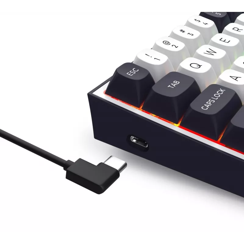 Redragon ALCOR QMK K717WB-RGB-PRO Teclado mecánico, diseño 75%, tri-modo, hot-swappable, blanco/negro