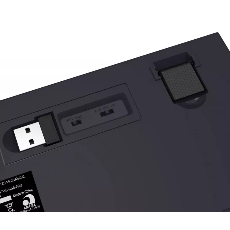 Redragon ALCOR QMK K717WB-RGB-PRO Teclado mecánico, diseño 75%, tri-modo, hot-swappable, blanco/negro
