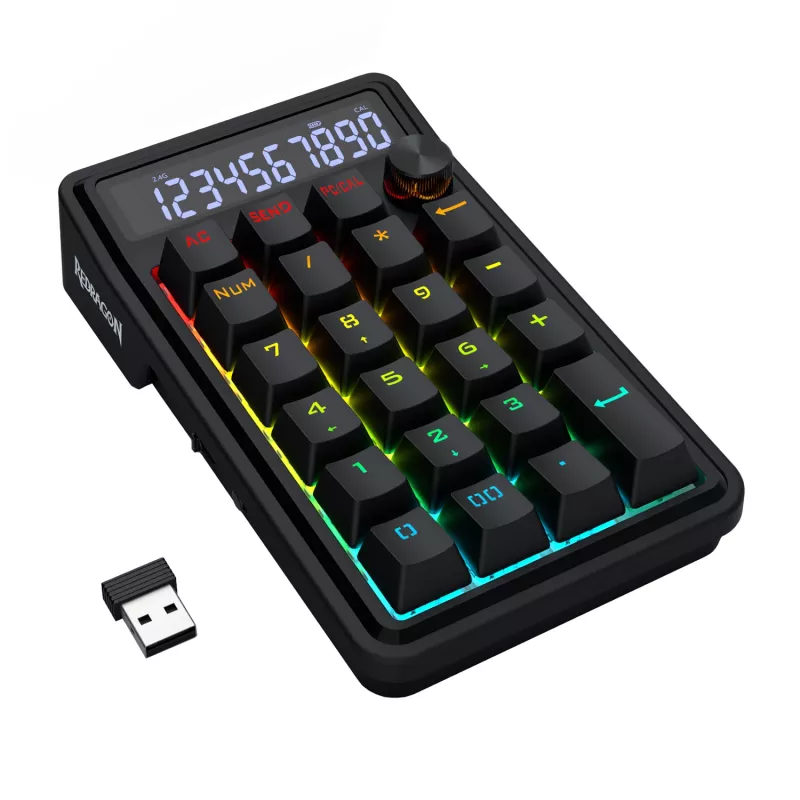 Redragon Cove K733-RGB-WL Teclado mecánico 60% tri-modo, hot-swappable, RGB, negro