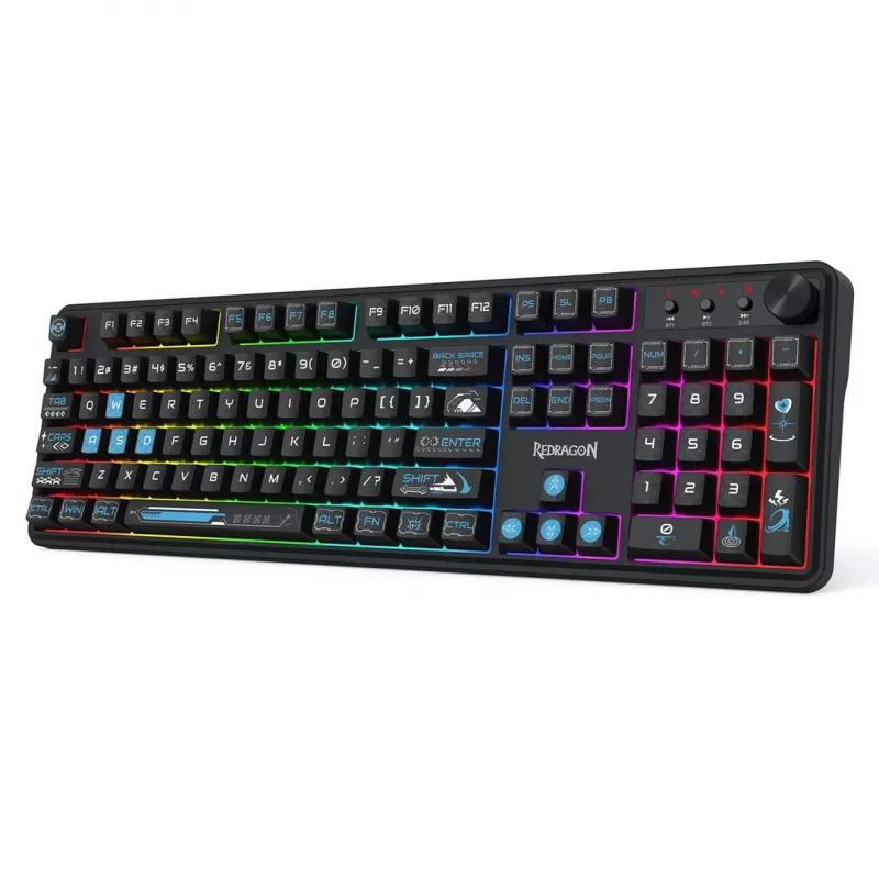 Redragon Volcano K526BB-WL Teclado gaming de membrana inalámbrico, retroiluminado, negro