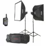 Godox M200-F kit de flash de estudio 2x200Ws con softbox y trípodes