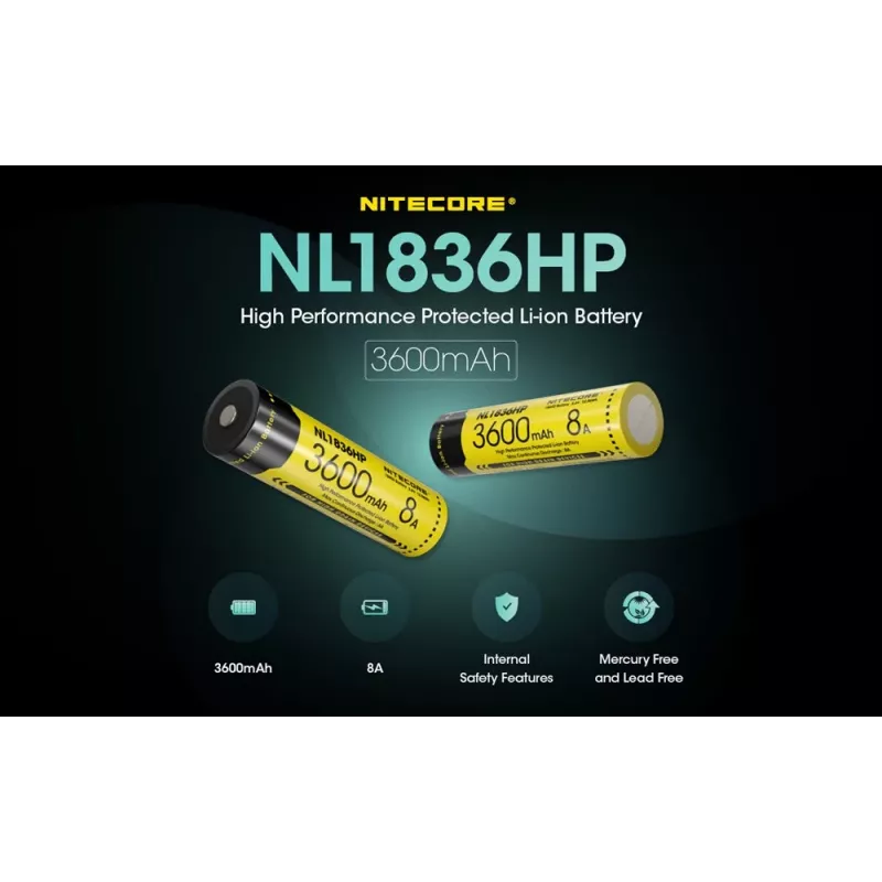 Nitecore NL1836HP batería de Li-ion 18650 3600mAh Button Top