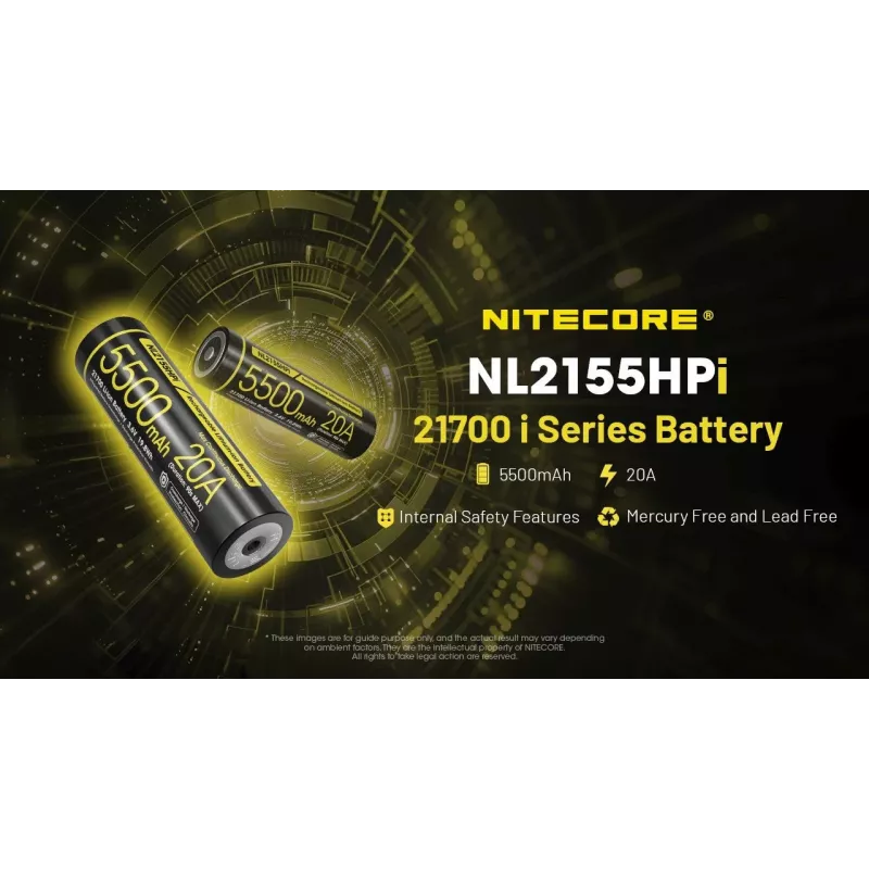 Nitecore 21700 batería de Li-ion 5500mAh 20A 3,6V Button Top