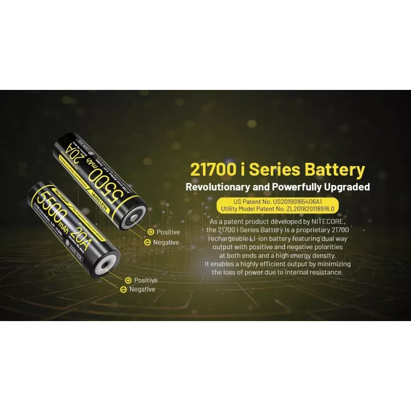 Nitecore 21700 batería de Li-ion 5500mAh 20A 3,6V Button Top